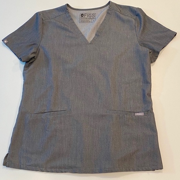 Figs Casma Graphite three pocket scrub top. Small - Picture 4 of 6